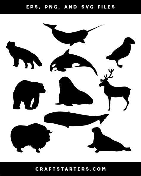 Arctic Animal Silhouette Clip Art