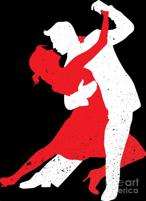 Dancing Silhouette Couple Dancers Romantic Dance Gift Digital Art by ...