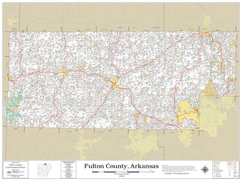 Fulton County Arkansas 2024 Wall Map | Mapping Solutions