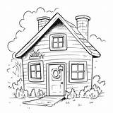 House Coloring Page Free Outline Sketch Drawing Vector  sketch template
