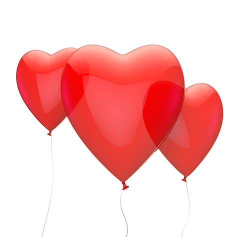 Premium Photo | Red heart valentine's love balloons 3d rendering