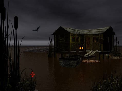 nighttime on the swamp by DarkRiderDLMC | Night time, Swamp, House styles