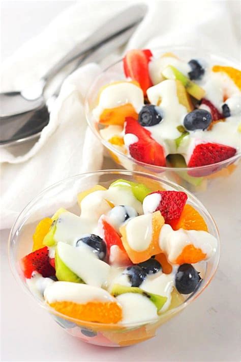 Fruit Salad With Creamy Vanilla Yogurt Dressing • Now Cook This!