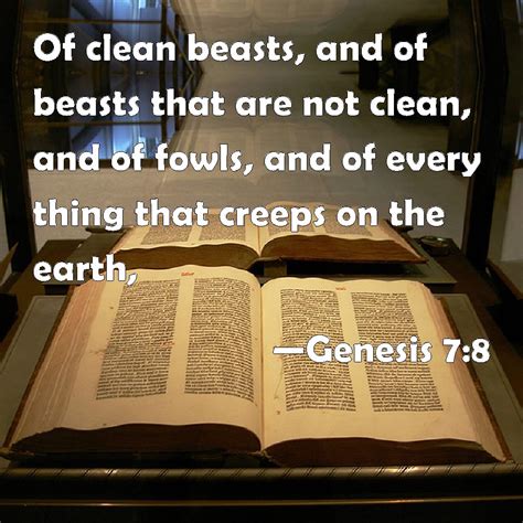 Genesis 7:8 Of clean beasts, and of beasts that are not clean, and of ...