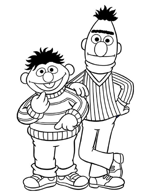 Bert and Ernie Coloring Page - Funny Coloring Pages