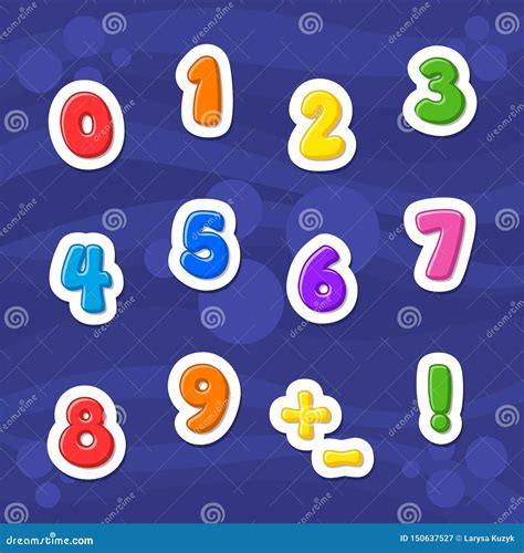 Cartoon Vector Numbers. Letter. Font. Stock Vector - Illustration of ...