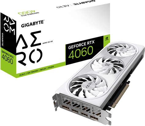 GIGABYTE NVIDIA GeForce RTX 4060 AERO OC 8GB GDDR6 PCI Express 4.0 Graphics Card White GV ...