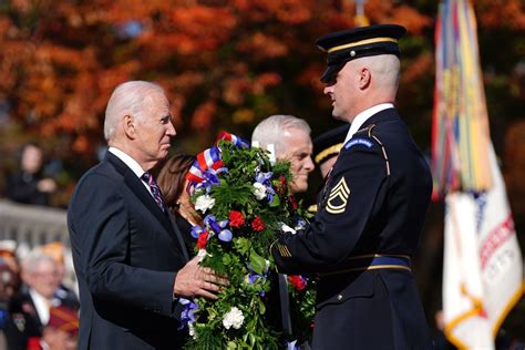 Bidens, Harris mark Veterans Day, lay wreath at Tomb of Unknown Soldier ...