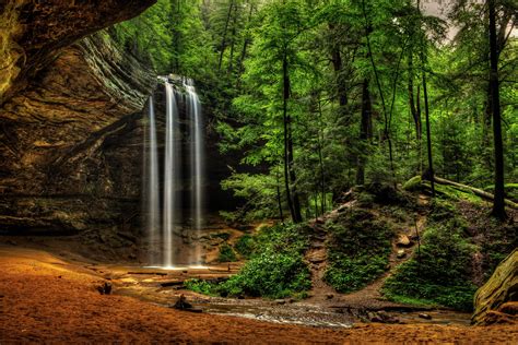 usa, Waterfalls, Crag, Ash, Cave, Ohio, Hocking, Hills, State, Park, Nature Wallpapers HD ...