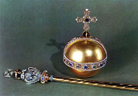 The Sovereign's Orb (on the left), and the Sovereign's Sceptre with ...