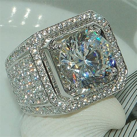 Diamante European Wedding Prom Rings - FASHION OUTFITS | Rings for men, Diamond wedding bands ...
