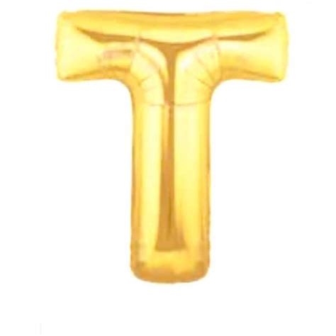 14in Gold Letter Balloon T - Party Store Miami FL | Same Day Delivery