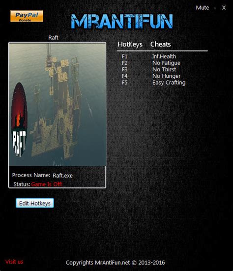 Raft Trainer +5 v1.0 Steam MrAntiFun - download pc cheat