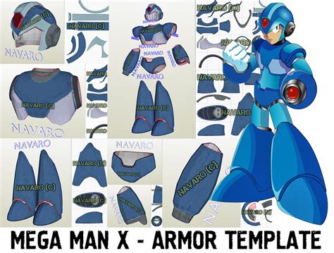 MEGA MAN X ARMOR (Foam Template) | Mega Man Armor Pepakura – NAVARO