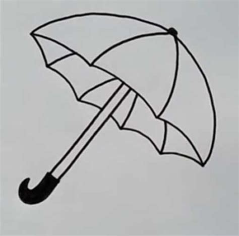 Umbrella Drawing: Easy, Colour, for Kid and Step by Step