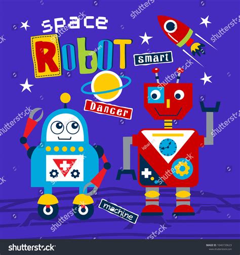 Space Robot Funny Cartoonvector Illustration Stock Vector (Royalty Free) 1040159623 | Shutterstock