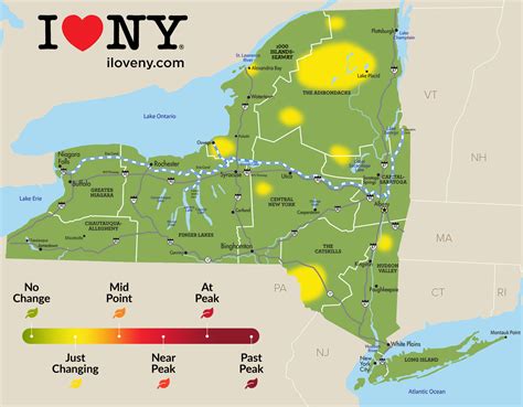 New York Fall Foliage Map - States Of America Map