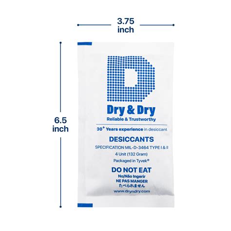 Dry & Dry 4 Unit(132 Gram) [10 Packets] Clay Desiccants Packets - 4 Unit Military Grade Moisture ...