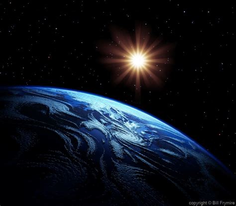 earth from space with sun