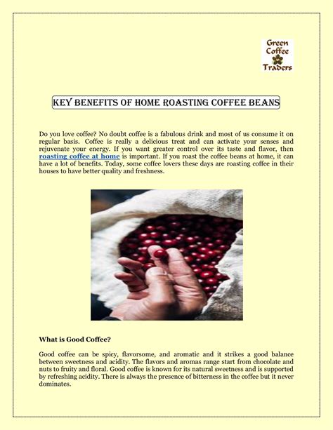 Key Benefits of Home Roasting Coffee Beans - Green Coffee Traders - Page 1 | Flip PDF Online ...