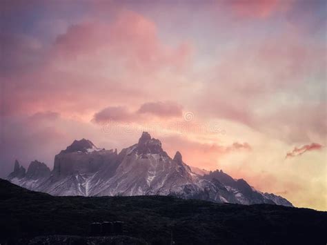 The Spectacular View of Sunrise at Torres Del Paine Stock Photo - Image ...