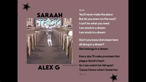 Sarah - Alex G - Lyrics - YouTube