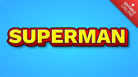 Superman | Yellow And Red Superhero | Text Effect Generator