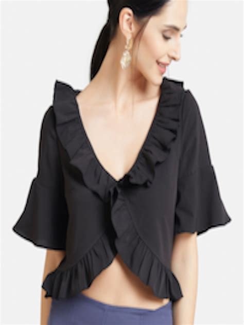 Buy Kazo Women Black Solid Top - Tops for Women 9878637 | Myntra