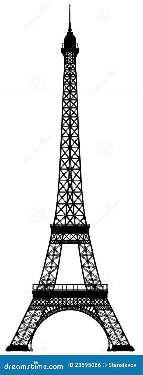 Eiffel Tower Outline Silhouette Stock Illustration - Image: 23595066