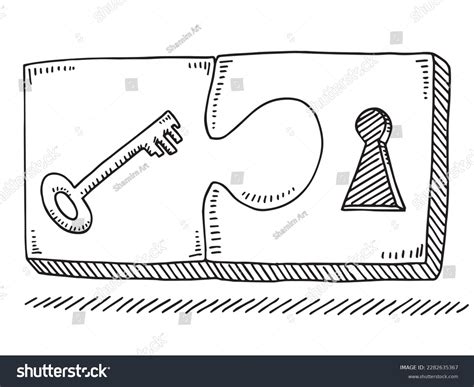 Handdrawn Vector Drawing Key Lock Symbol Stock Vector (Royalty Free ...