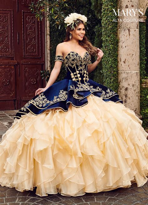 Quinceanera Couture Dresses In Navy/Gold Or Burgundy/Gold Color ...