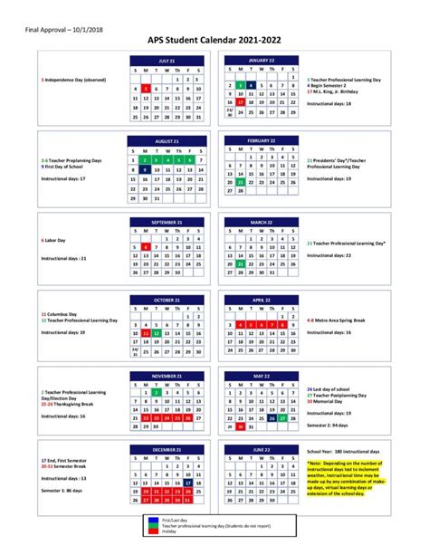 Atlanta Public Schools Calendar 2021-2022 & Holidays