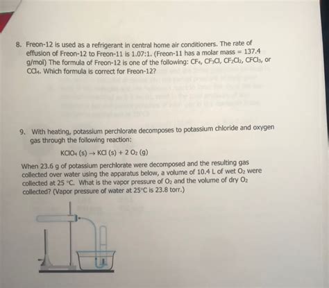 Solved 8. Freon-12 is used as a refrigerant in central home | Chegg.com