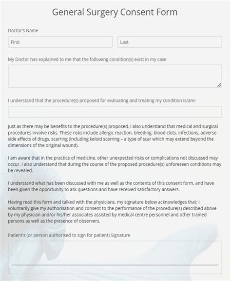 General Surgery Consent Form Template | 123FormBuilder