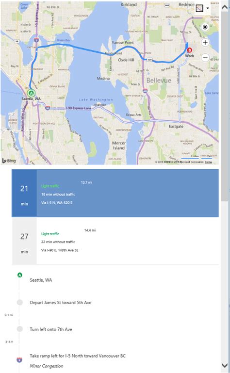 Bing Map Driving Directions – Get Map Update