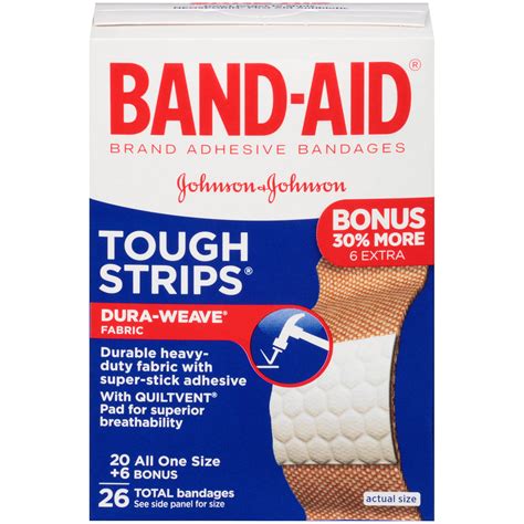 Band-Aid Brand Tough Strips Adhesive Bandage, All One Size, 20+6 ct - Walmart.com