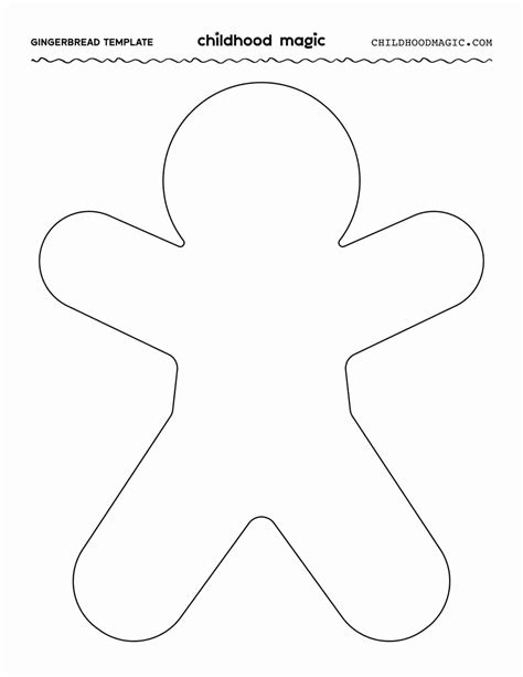 Gingerbread Man Template - Free Printable - Childhood Magic