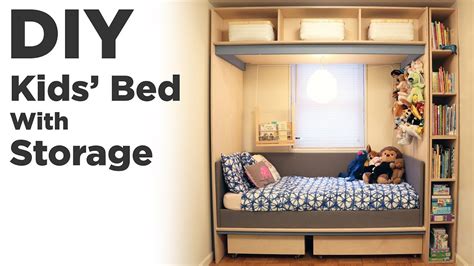 DIY Kids Bed with Storage | KIDS ROOM ORGANIZATION AND RENOVATION - YouTube