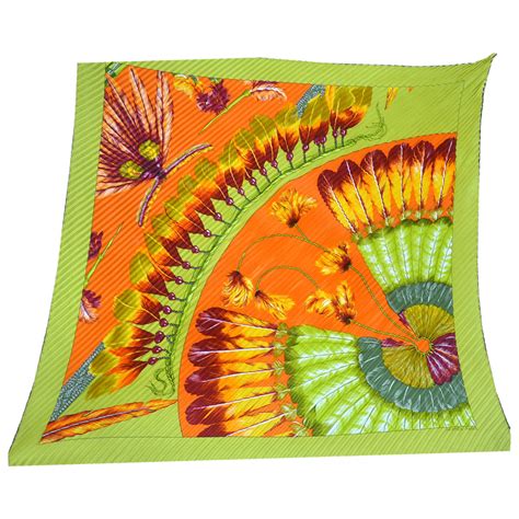 Hermès Green and Orange Fringe Silk Scarf - Boca Pawn | Boca Raton Pawn