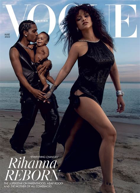 Rihanna enceinte fait la couverture de "British Vogue" avec ASAP Rocky, son fils - Crumpe