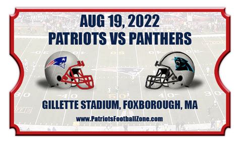 New England Patriots vs Carolina Panthers Preseason Football Tickets ...