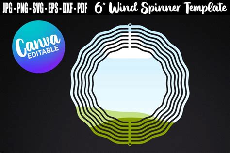 6" Wind Spinner Template Canva Editable