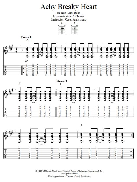 Achy Breaky Heart Chords - Sheet and Chords Collection