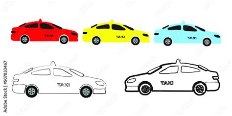 Free hand sketch vector illustration Bus, Taxi, Microlet, Jakarta city public transportation ...