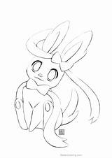 Sylveon Pokemon Coloring Pages Sketch Page sketch template