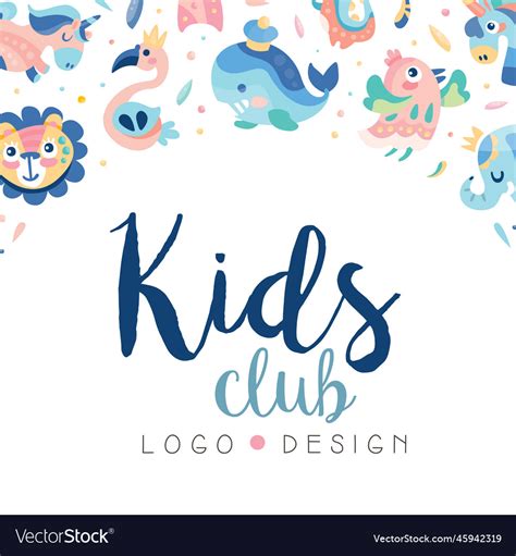 Kids club logo design toy shop education center Vector Image