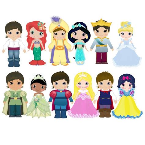 disney prince and princess clip art | Digital Scrap | Pinterest Disney Princess Party, Baby ...