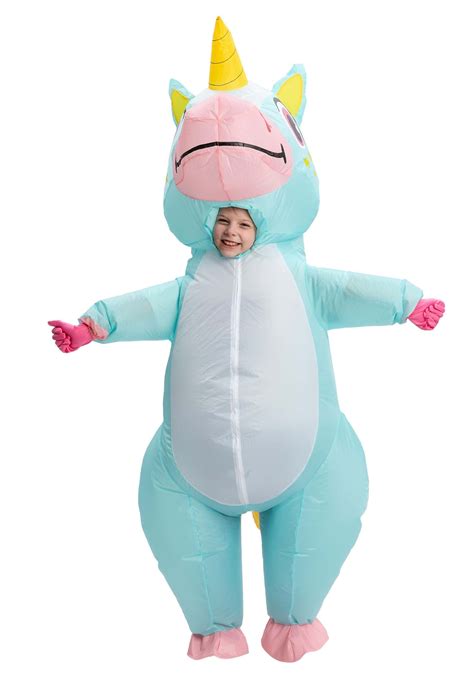 Child Blue Unicorn Inflatable Costume