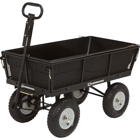 Strongway Steel Garden Wagon with Liner — 1,200-Lb. Capacity, 5 Cu. Ft., 44in.L x 24in.W ...