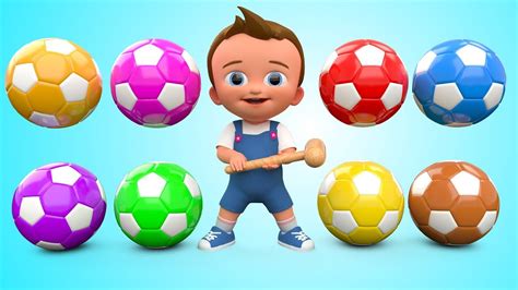 Learn Colors for Children with Baby Wooden Hammer Golf Soccer Balls Kids Toddlers Educational ...